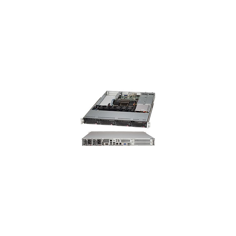 SUPERMICRO 1U chassis 4x 3,5" HS SAS/SATA, 2x500W (80PLUS Platinum), WIO, X11