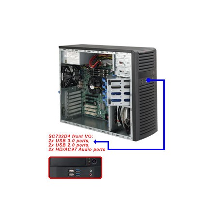 SUPERMICRO Mid-Tower 4x 3,5" fixed HDD, 2x 5,25", 1x external 3,5",(Audio,2xUSB 3.0,2xUSB 2.0,Audio), 900W (80PLUS Gold)