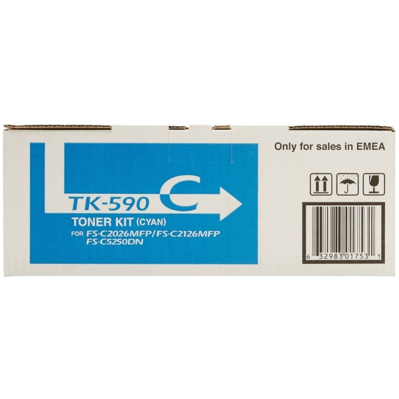 Kyocera Toner cyan na 5 000 A4 (při 5% pokrytí), pro ECOSYS P6026cdn,M6026/M6526cdn/cidn TK590C