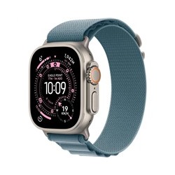 Apple Watch Ultra 3 GPS + Cellular 49mm Natural Titanium Case with Light Blue Alpine Loop - Large