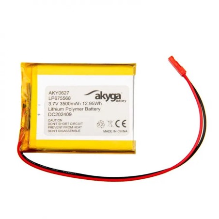 Akyga Li-Pol baterie LP675568 3.7V/3500mAh PCM JST 2.54 2-Pin