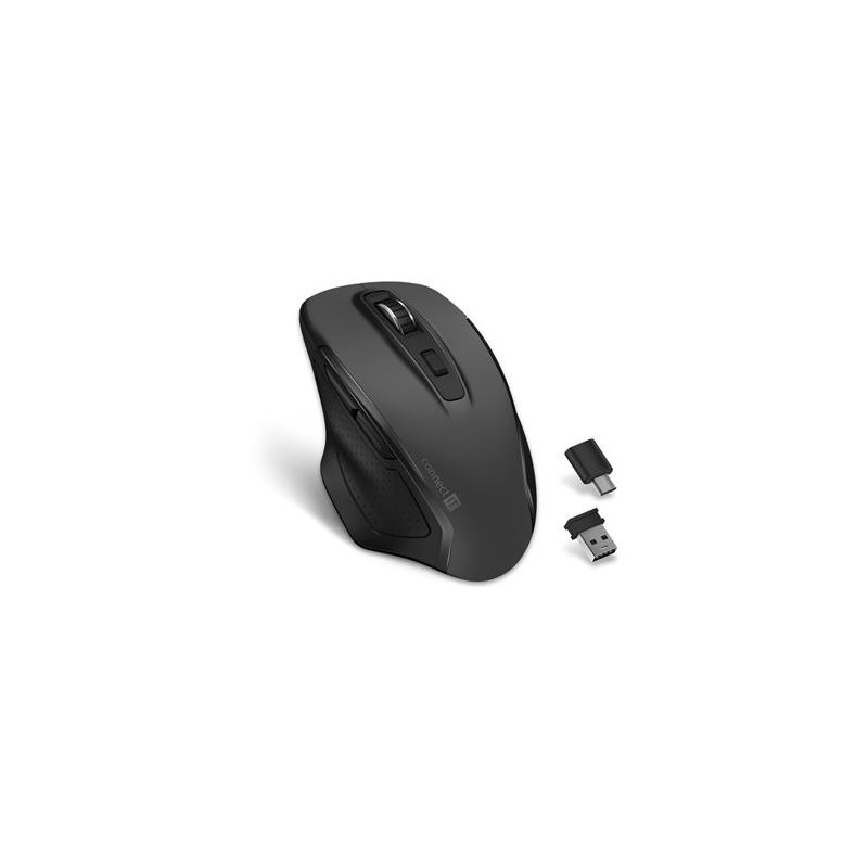 CONNECT IT Dual SmartSwitch bezdrátová myš, USB-A + C (+1x AA baterie zdarma), ŠEDÁ