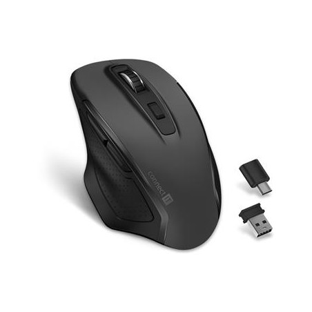CONNECT IT Dual SmartSwitch bezdrátová myš, USB-A + C (+1x AA baterie zdarma), ŠEDÁ
