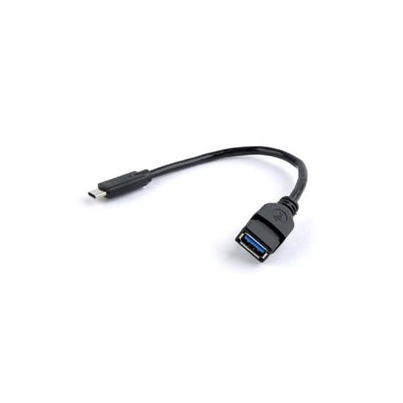 Gembird adaptér OTG USB-C (M) na USB A 3.0/2.0 (F), 0.2m kábel, čierny