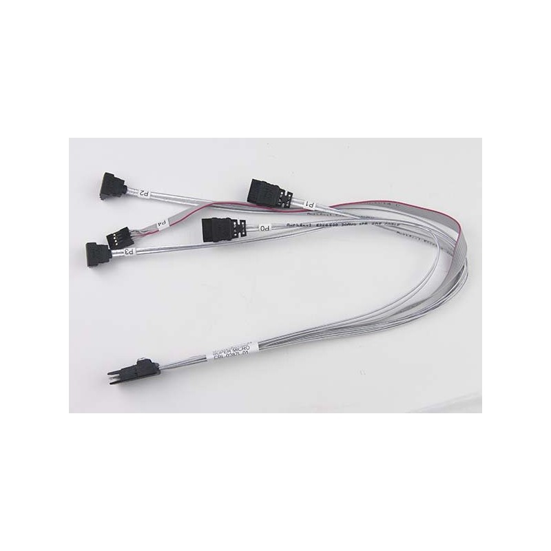 SUPERMICRO IPASS (SFF-8087) TO 4 SATA 43/43/33/33CM, W/ 43cm SB, right angle, pro SC113 CBL0287L