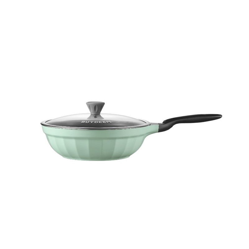 BUYDEEM Cast Aluminum Nonstick Frying Pan 30 cm, model CP102, color Cozy Greenish