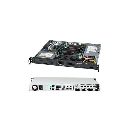 SUPERMICRO mini1U chassis, 2x 3,5" fixed HDD (nebo s MCP-220-00044-0N 2x2,5"), mechanika volitelná (slim), 350W (80PLUS