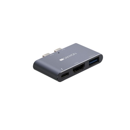 Canyon dokovací stanice, 3 porty, Thunderbolt 3 Dual type C male port, 1*Thunderbolt 3 female+1*HDMI+1*