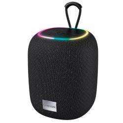CANYON reproduktor BSP-8, RGB, BT V5.2, BLUETRUM AB5362B, 1x10W, USB-C, USB-A, microSD, AUX, černá