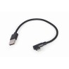 Gembird kábel nabíjací Lightning 8-pin (M) 90° na USB 2.0 (M), 0.2 m, čierny