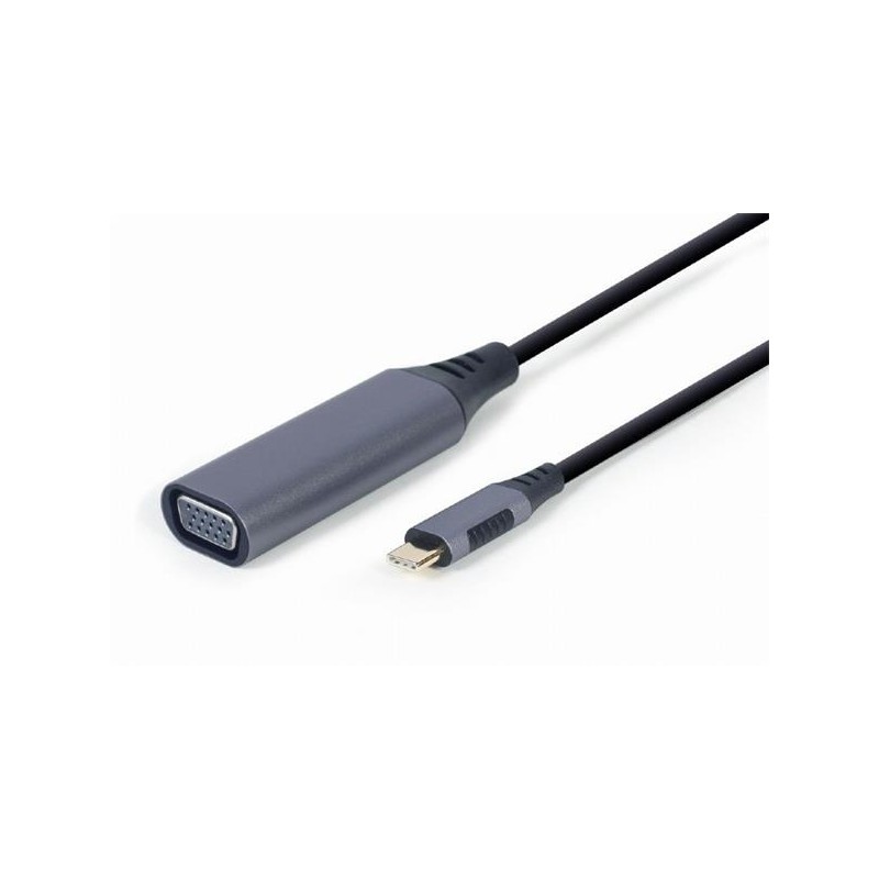 Gembird adaptér USB-C (M) na VGA (F), 0.15m kábel, šedý