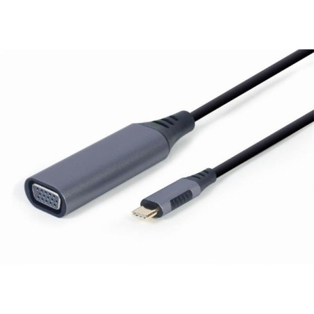 Gembird adaptér USB-C (M) na VGA (F), 0.15m kábel, šedý