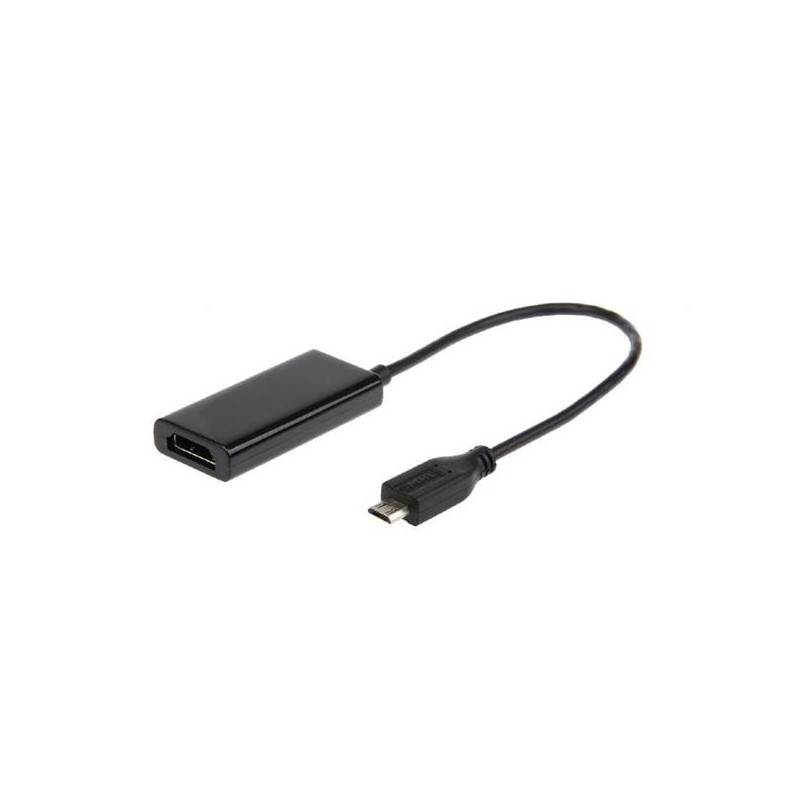 Gembird adaptér HDTV microUSB (M) na HDMI (F), 5-pin MHL, čierny