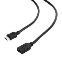 Gembird kábel HDMI (M) na HDMI (F) High speed, s Ethernetom, predlžovací, 4.5 m, čierny