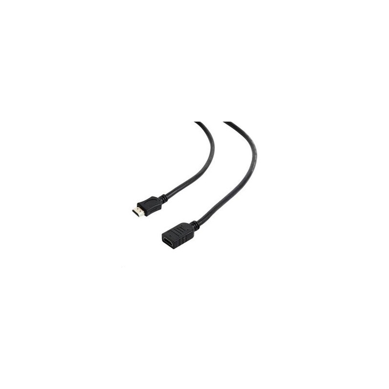 Gembird kábel HDMI (M) na HDMI (F) High speed, s Ethernetom, predlžovací, 4.5 m, čierny