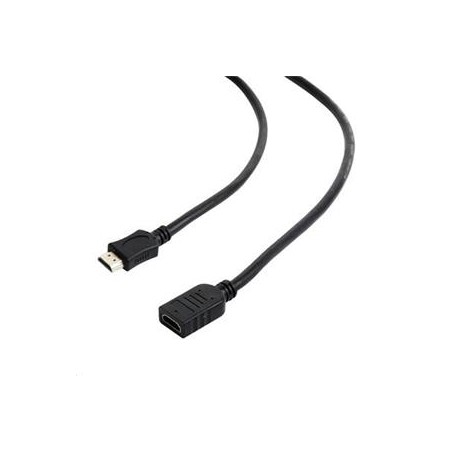 Gembird kábel HDMI (M) na HDMI (F) High speed, s Ethernetom, predlžovací, 4.5 m, čierny