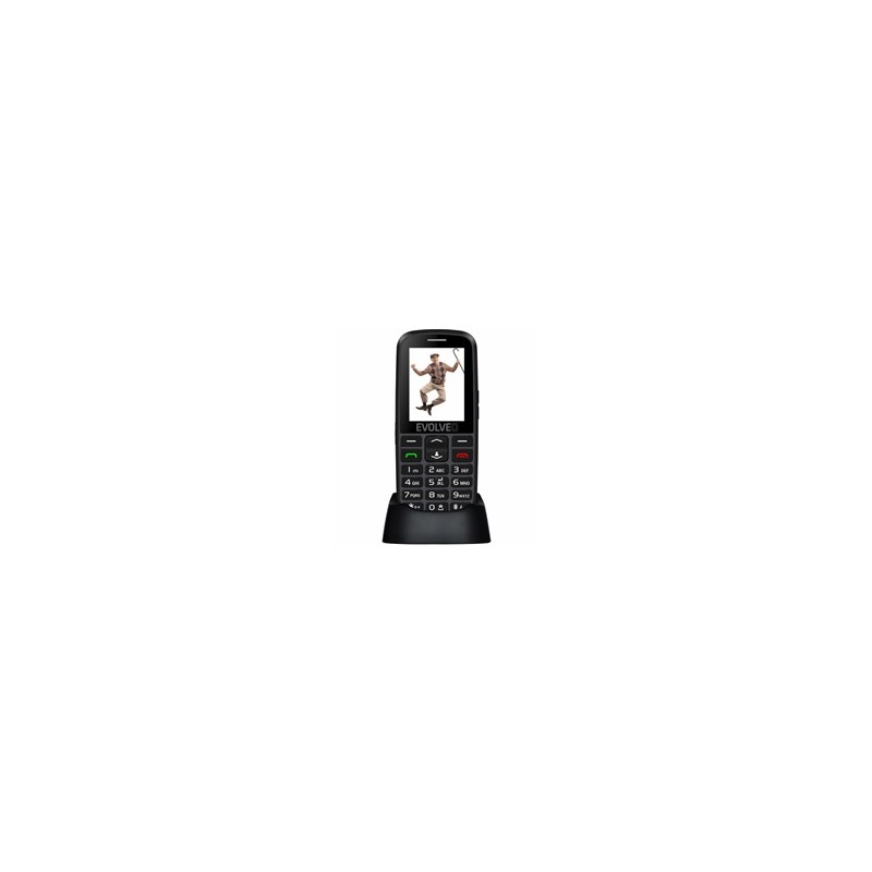 EVOLVEO EasyPhone EG, mobilní telefon pro seniory s nabíjecím stojánkem, černá
