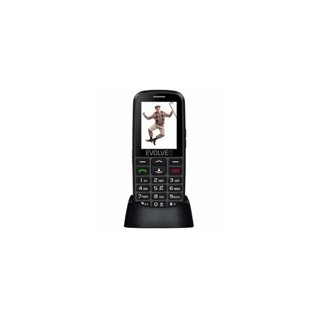 EVOLVEO EasyPhone EG, mobilní telefon pro seniory s nabíjecím stojánkem, černá