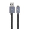 Gembird kábel nabíjací Lightning 8-pin (M) na USB 2.0 (M), prémiový, opletený, 1.8 m, čierny
