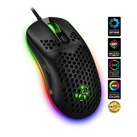 CONNECT IT BATTLE AIR 2 profesionální optická herní myš + SW, 12800 DPI, Černá
