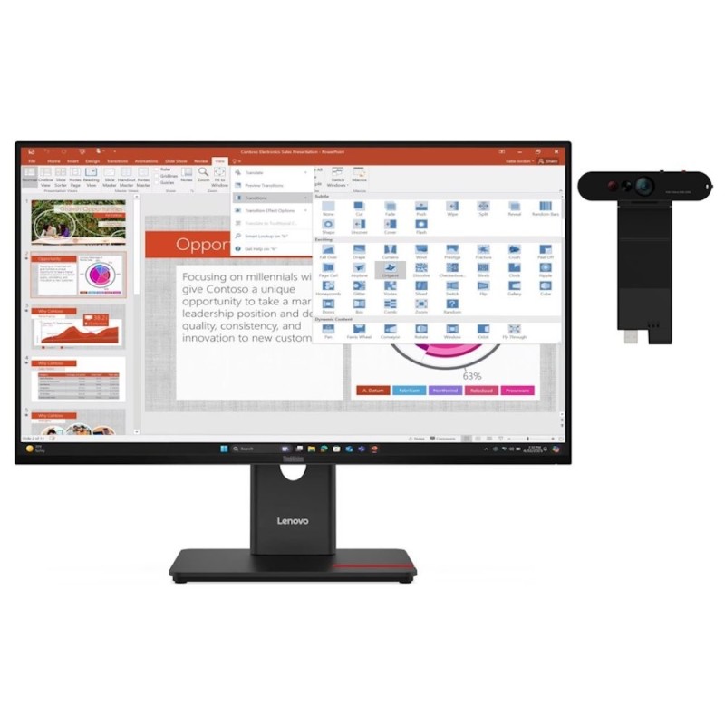 LENOVO LCD ThinkVision T27-40 27",IPS,mat,16:9,1920x1080,178/178,4/6ms,300cd/m2,1500:1,CAM,DP,HDMI,VGA,PIVOT,VESA,3Y