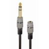 Gembird audio adaptér 6.35 mm (M) na 3.5 mm stereo jack (F), 0,2m