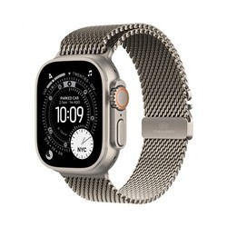 Apple Watch Ultra 3 GPS + Cellular 49mm Natural Titanium Case with Natural Titanium Milanese Loop - Large