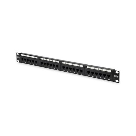 Premium Patch panel 24xRJ45, CAT5E, UTP, černý