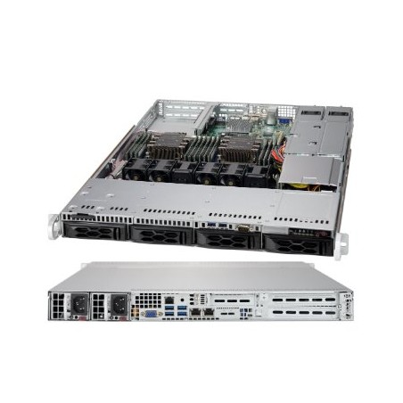 SUPERMICRO 1U chassis 4x 3,5/2.5" HS SAS/SATA, 2x500W (80PLUS Platinum), WIO, X11