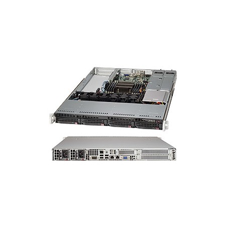 SUPERMICRO 1U chassis 4x 3,5" HS NVMe/SAS/SATA, 2x600W (80PLUS Platinum), WIO, X11