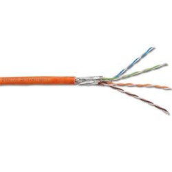 DIGITUS CAT 7, orange 100m ring, Twisted Pair PiMF Installation CableS/FTP, AWG 23/1, LSZH, 1000MHz