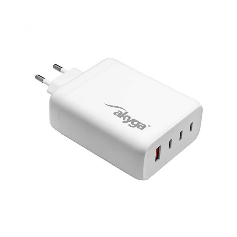 Akyga Nabíječka univerzální USB-A + 3x USB-C PD 5-28V / max. 5A 140W Quick Charge 3.0 GaN, bílá AKCH24