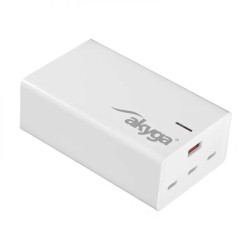 Akyga Nabíječka univerzální USB-A + 3x USB-C PD 5-28V / max. 5A 140W Quick Charge 3.0 GaN, bílá AKCH25