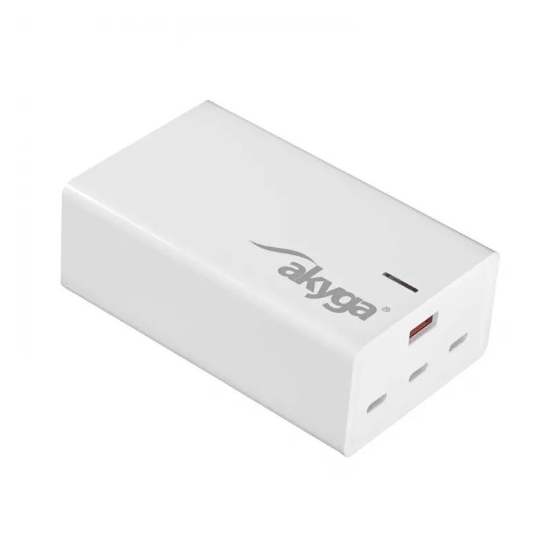 Akyga Nabíječka univerzální USB-A + 3x USB-C PD 5-28V / max. 5A 140W Quick Charge 3.0 GaN, bílá AKCH25