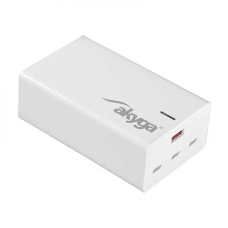 Akyga Nabíječka univerzální USB-A + 3x USB-C PD 5-28V / max. 5A 140W Quick Charge 3.0 GaN, bílá AKCH25