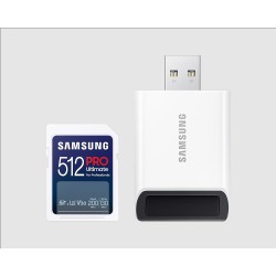 Samsung paměťová karta 512GB PRO ULTIMATE SDXC CL10 U3 V30 (č/z: až 200/130MB/s) + USB adaptér