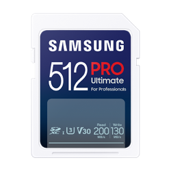 Samsung paměťová karta 512GB PRO ULTIMATE SDXC CL10 U3 V30 (č/z: až 200/130MB/s)