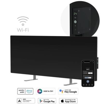 AENO GH4s Chytré Topení, infrared + konvekce, tvrzené sklo,LED displej, 700W, Černá