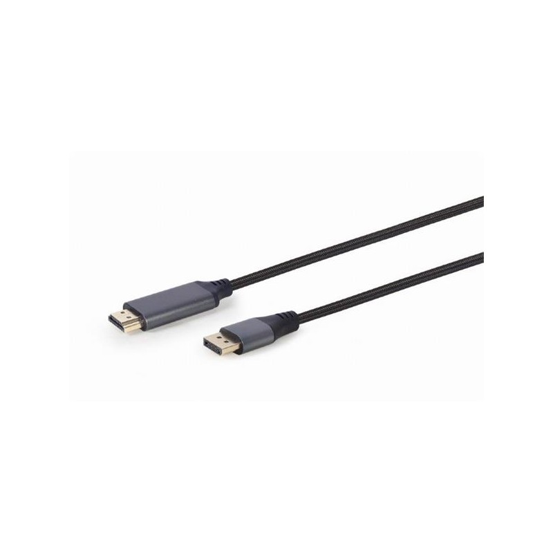 Gembird kábel DisplayPort (M) na HDMI (AM), 4K, Premium Series, 1.8 m, čierny