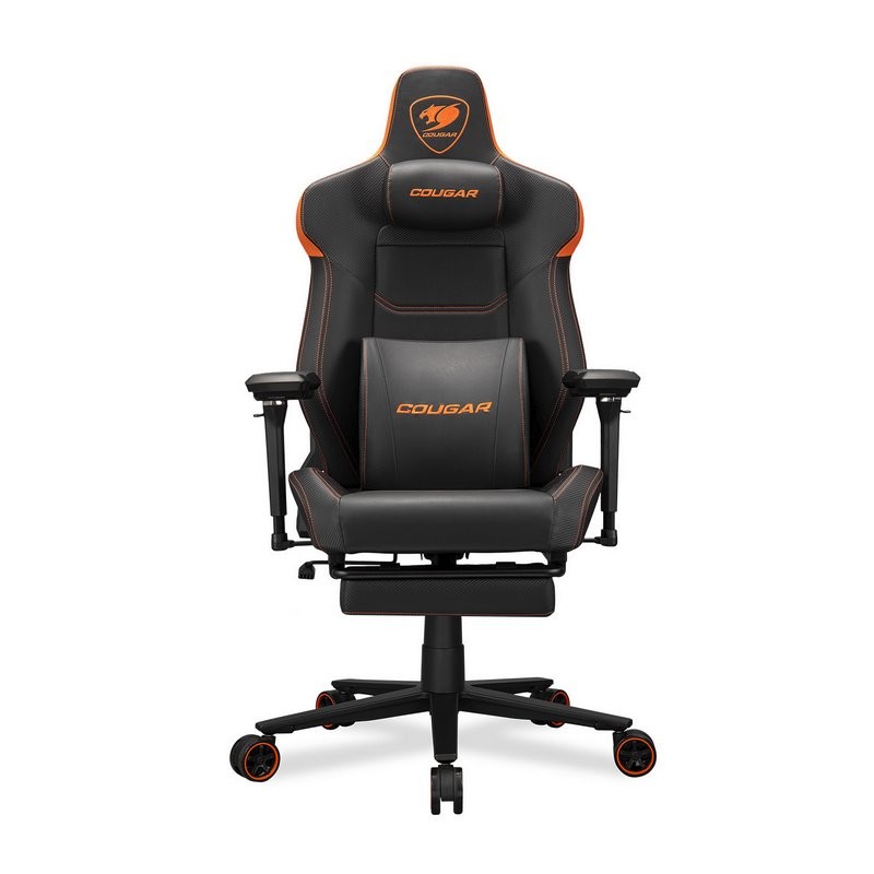 COUGAR herní židle ARMOR EVO M - černá/oranžová - s podnožkou