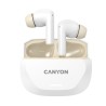 Bezdrátová stereo sluchátka True wireless Hexagon 7, bílo/béžová