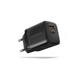 AXAGON ACU-PQ20, nabíječka do sítě 20W, 2x port (USB-A + USB-C), PD3.0/PPS/QC4+/AFC/Apple, černá