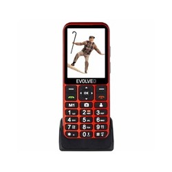 EVOLVEO EasyPhone LT, mobilní telefon pro seniory s nabíjecím stojánkem, červená