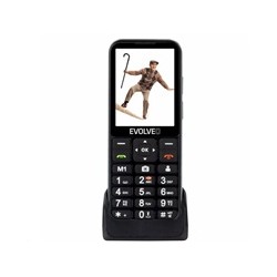 EVOLVEO EasyPhone LT, mobilní telefon pro seniory s nabíjecím stojánkem, černá