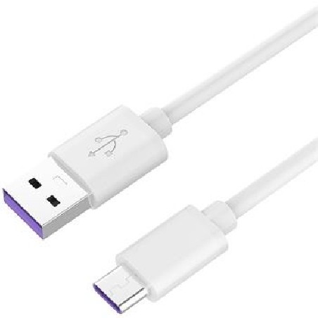 PremiumCord Kabel USB-C/M - USB 2.0 A/M, Super fast charging 5A, bílý, 0,5m