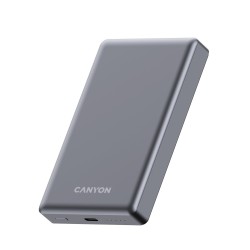 CANYON Power Bank PB-510, 10000 mAh, Magsafe wireless, 20W, Dark grey
