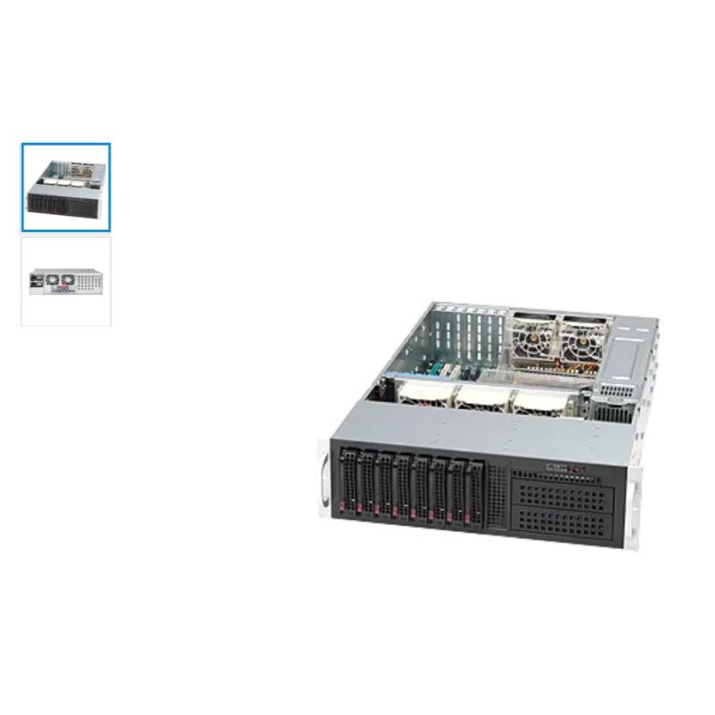 SUPERMICRO 3U chassis 8x 3,5" HS SAS/SATA, 2x 5,25", slimDVD, 2x920W (80+titanium)