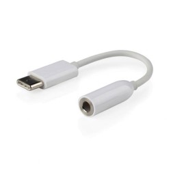 Gembird audio adaptér USB-C (F) na stereo 3.5 mm jack (M), 10cm kábel, biely