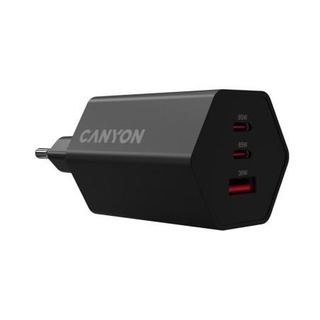 CANYON charger HEXAGON 65 GaN 65W 2xPD 1xQC EU Black