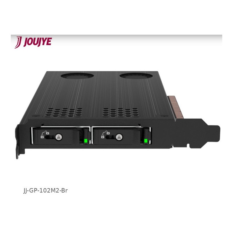 Jou Jye JJ-GP-102M2-Br M.2 NVMe PCIe Adapter for 2 x M.2NVMe SSD